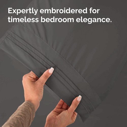 King Standard Pillow Cases - Soft Hotel Quality Pillowcase Covers | 4-Piece Set in Charcoal - Machine Washable