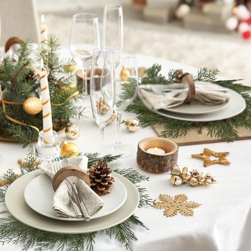 Christmas Pine Needles Placemat Set of 6 - Artificial Wreath Charger for Festive Table Decor