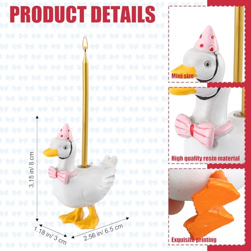 Silly Goose Cake Candle Holder - Cute Birthday Topper, 3.15 Inch