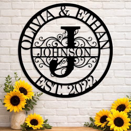 Custom Metal Monogram Name Sign - Personalized Split Letter Wall Art