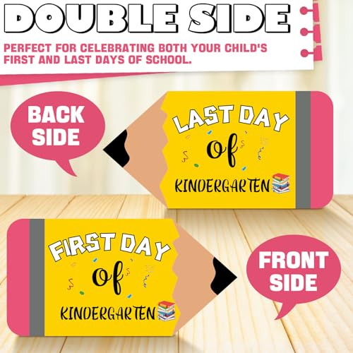 16 Pcs First & Last Day of School Signs, Reusable Double Sided Photo Props
