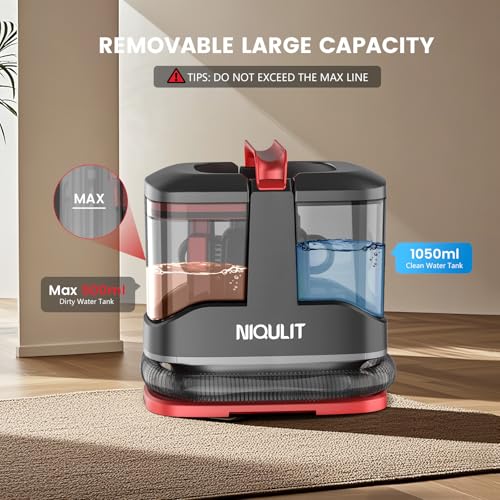 Portable Carpet & Upholstery Spot Cleaner, 15Kpa Suction for Pet Stains & Cars
