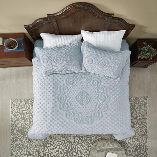 King Size Chenille Bedspread - 100% Cotton Lightweight Luxury Decor