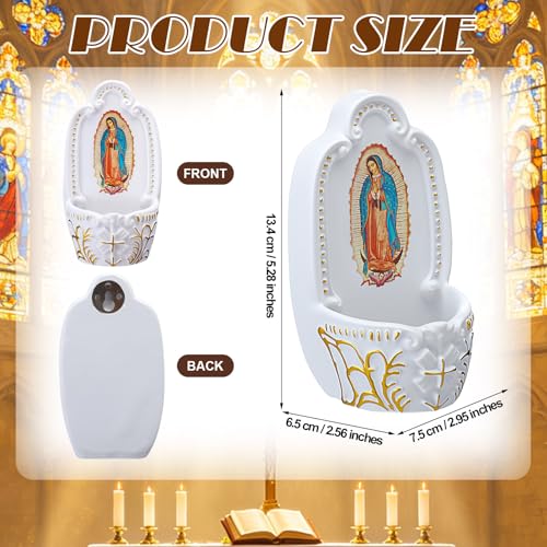 Our Lady of Guadalupe Holy Water Font - Resin Wall Mount Religious Decor