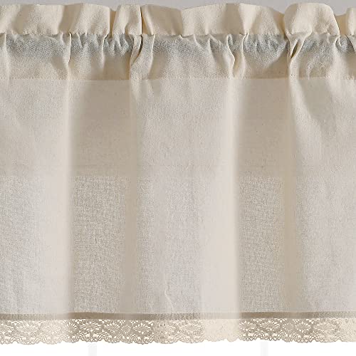 Lush Decor Rosalie Faux Linen Window Curtain Valance, Valanace, Ivory
