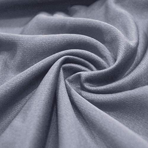 Biloban Soft Microfiber Fitted Crib Sheets 2-Pack - Grey & Navy (52" x 28")