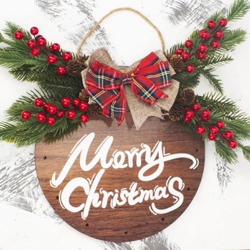 Grunyia 10 Pcs Artificial Pine Cone Picks with Red Berries - Christmas Tree Wreaths