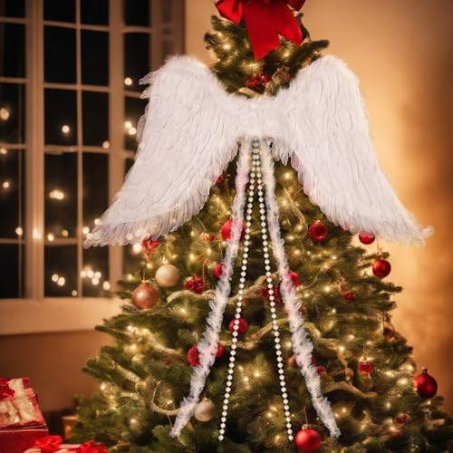 Angel Wing Tree Topper with Pearls, 43