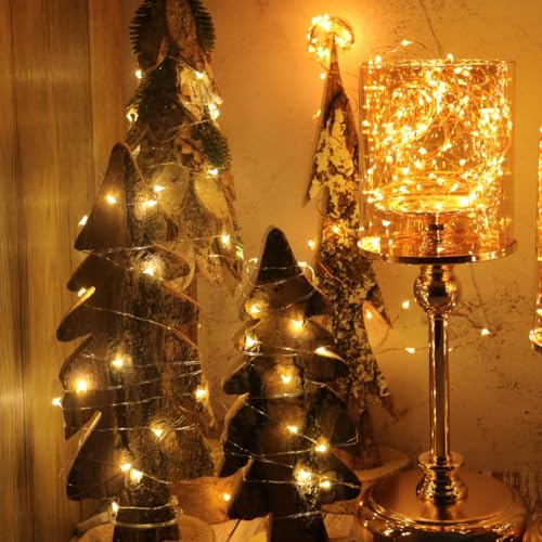 OakHaomie 6 Pack Battery Operated Fairy Lights 10ft Copper Wire Warm White No Remote