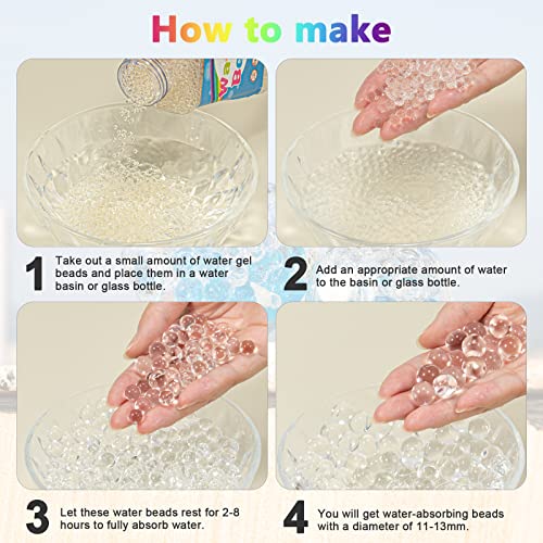 Clear Water Gel Beads for Vases - 16,000 Pcs Transparent Vase Filler