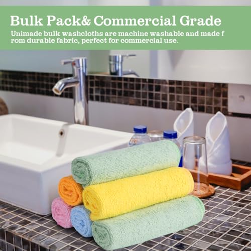 Unimade Microfiber Washcloths 20-Pack Face Towels 12" x 12" Soft Fast Drying