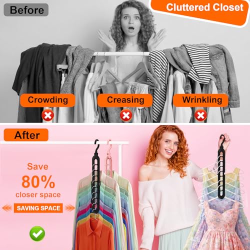 6 Pack Magic Space Saving Hangers 9-Hole Closet Organizers