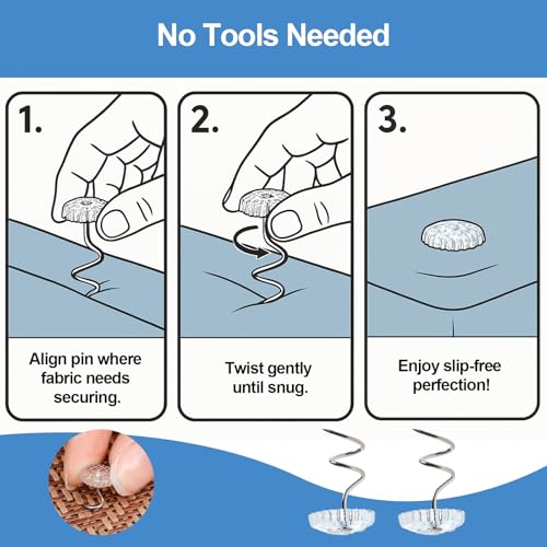 50 Clear Twist Pins for Secure Bed Skirts & Upholstery