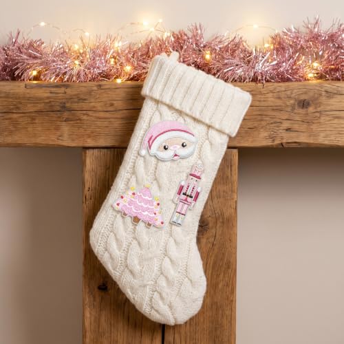 HEYTRCO 9PCS Pink Christmas Embroidered Iron-On Patches - Holiday Decor