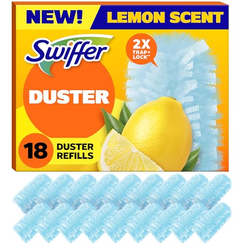 Disposable Duster Refills with Lemon Scent - Dust Trapping Cloths, 18 Pack