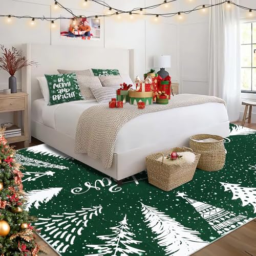 GarveeHome Christmas 8x10 Area Rugs Machine Washable Non Slip Living