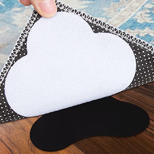 Non-Slip Rug Grippers, Washable Hook and Loop Carpet Corner Tape (16 Pack)