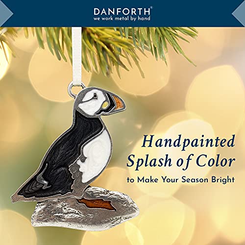 DANFORTH Puffin Bird Christmas Tree Ornament - Handcrafted Pewter Holiday Decor