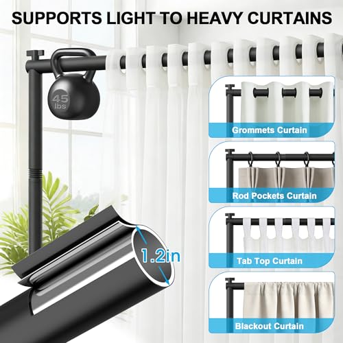 Freestanding Room Divider Curtain Rod, Adjustable Privacy Partition Stand