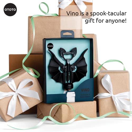 OTOTO Vino Spooky Bat 2-in-1 Wine & Beer Corkscrew Bottle Opener - Goth Gift