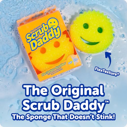 Scrub Daddy Colors Kitchen Sponges - Scratch-Free FlexTexture Dishwashing Sponges (3 Count)