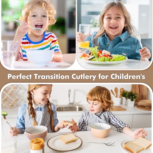 12-Piece Stainless Steel Toddler Utensils Set with Forks and Spoons
