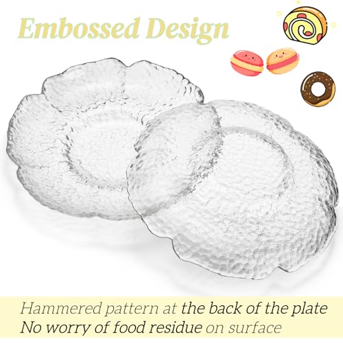 10 Pack Small Clear Glass Dessert Plates 4.7 Inch - Elegant Kitchenware