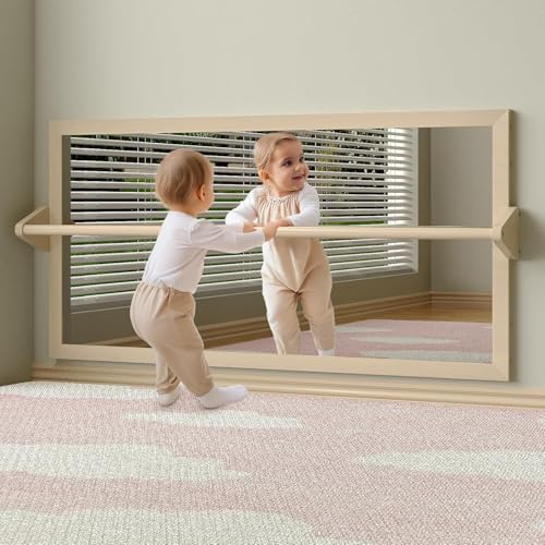 3-in-1 Montessori Mirror with Pull-Up Bar for Infant Development