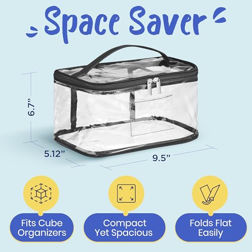 Clear Zippered Storage Bags - 6 Pack Durable PVC Toy & Puzzle Organizers