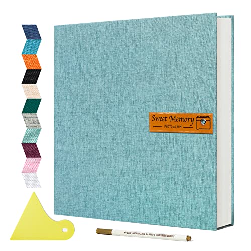 Large Self-Adhesive Photo Album Scrapbook - 40 Pages Linen Memory Book