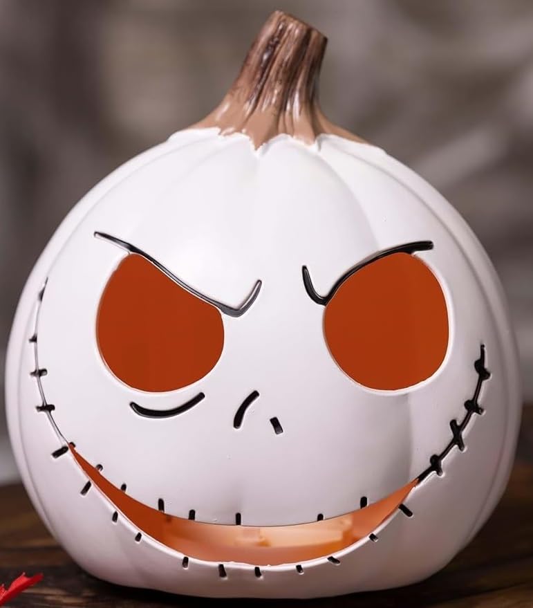 6-Inch Light-Up Pumpkin Halloween Decoration with Glowing Cutouts