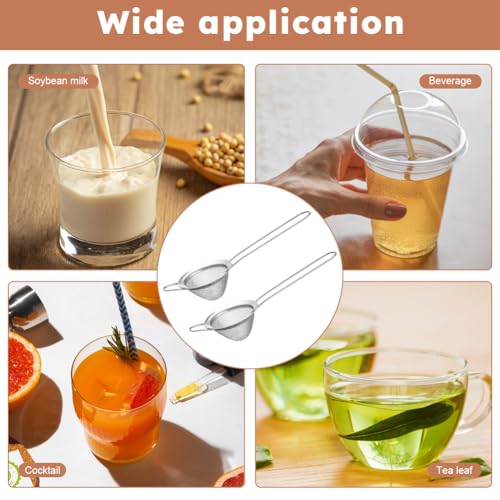 Stainless Steel Cocktail & Tea Strainer Set of 2 - Fine Mesh Bar Strainers for Drinks and Kitchen Use