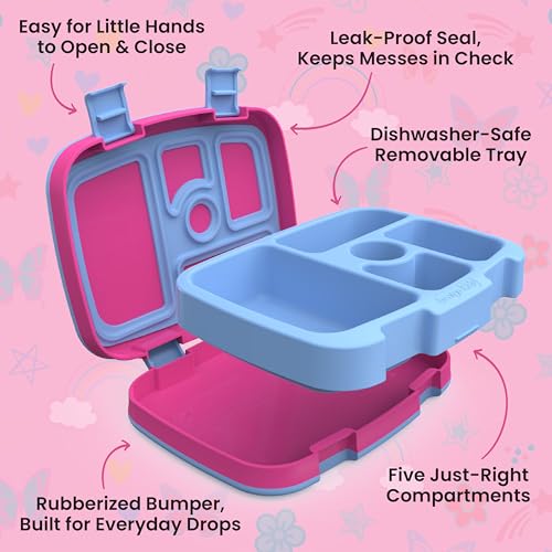 Bentgo Kids Prints 5-Compartment Leak-Proof Bento Lunch Box - Rainbows and Butterflies