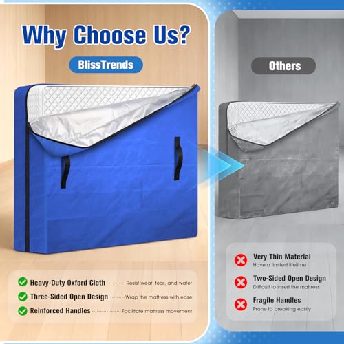 Extra Thick Waterproof Mattress Bags for Moving, Full Size 77"x57"x15"