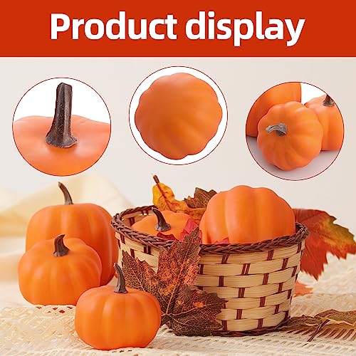 8-Piece Artificial Foam Pumpkin Set for Fall Halloween Thanksgiving Decor
