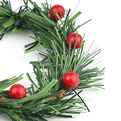 Red Artificial Berry Candle Rings - 10-Pack Mini Wreaths for Pillar Candles