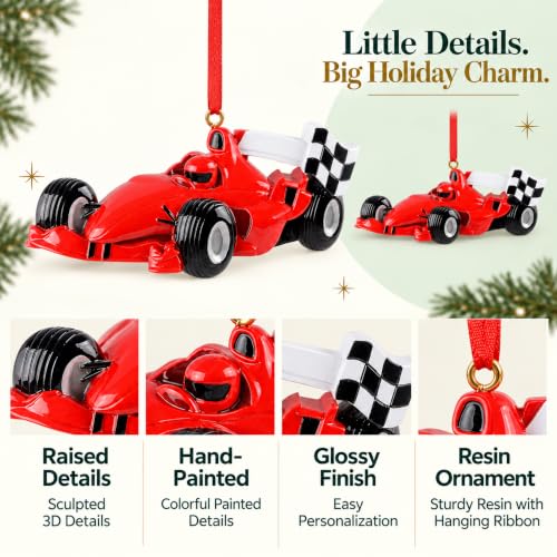 MAXORA Race Car Christmas Ornament 2026 - Personalized Racing Keepsake (Variation: Race Card)