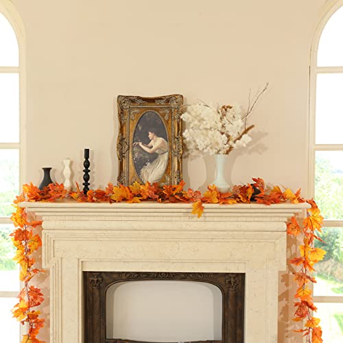 Artificial Maple Leaf Fall Garland - 5 Pack 5.9ft Autumn Hanging Decor
