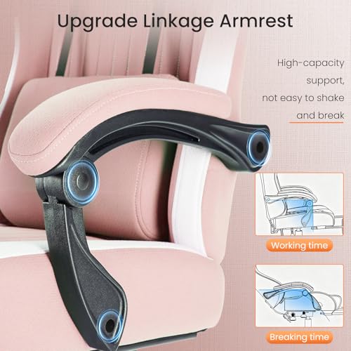 Ergonomic Gaming Chair with Footrest, Adjustable Lumbar Support & Headrest