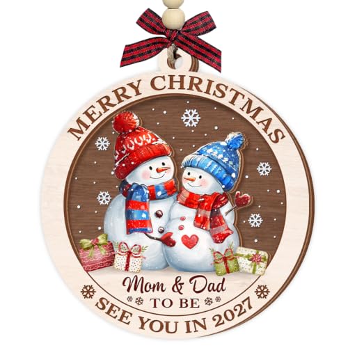 Mom and Dad to Be Christmas Ornament - New Parents Gift for Couples, Baby Announcement Keepsake