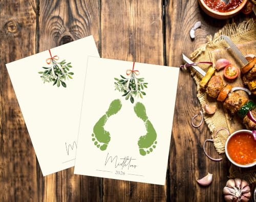 QSLCU DIY Baby's First Christmas Footprint Keepsake Craft Kit - 13 Cards
