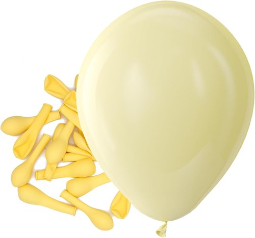 Bezente Pastel Yellow Latex Balloons - 150 Pack of 5 Inch Matte Helium Balloons for Parties & Events