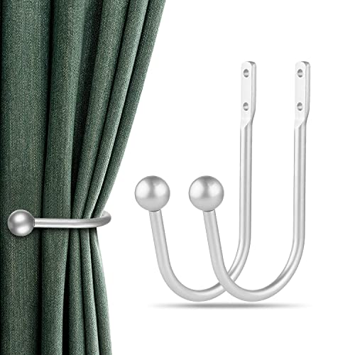 Retro Metal Curtain Holdbacks - Wall Mounted Drapery Hooks, 2 Pack