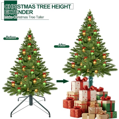 14.8-Inch Adjustable Christmas Tree Height Extender for 3-5 Ft Artificial Trees, Green