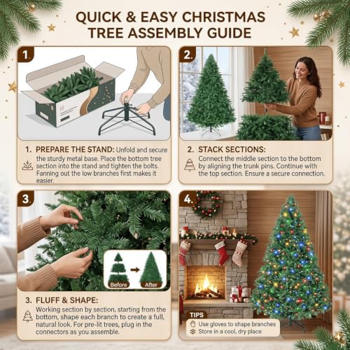 5ft PreLit Spruce Artificial Christmas Tree with Colorful LED Lights & Base - Green