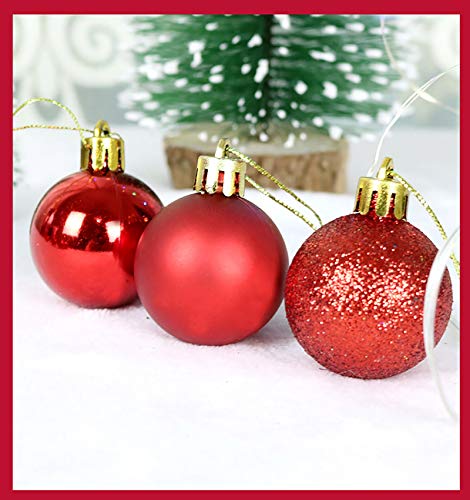 Cedilis 48-Pack 2.5 Inch Shatterproof Christmas Ornaments - Red & Blue Plastic Ball Decor
