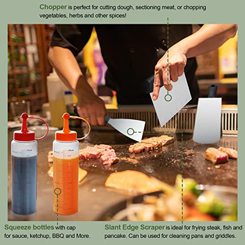 35-Piece Flat Top Griddle Accessories Kit - Stainless Steel BBQ Tool Set