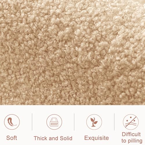 BirdNest Reindeer Christmas Throw Pillow Covers 18x18 inch Set of 2 Christmas Decoration Throw Pillows 3D Embroidery Deer Pillowcases Xmas Decorations for Sofa Couch (Khaki)