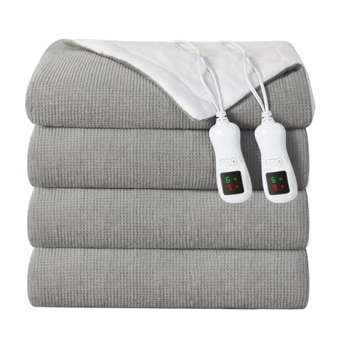 Queen Size Electric Heated Blanket - 9 Heat Levels, Auto-Off, Plush Fabric