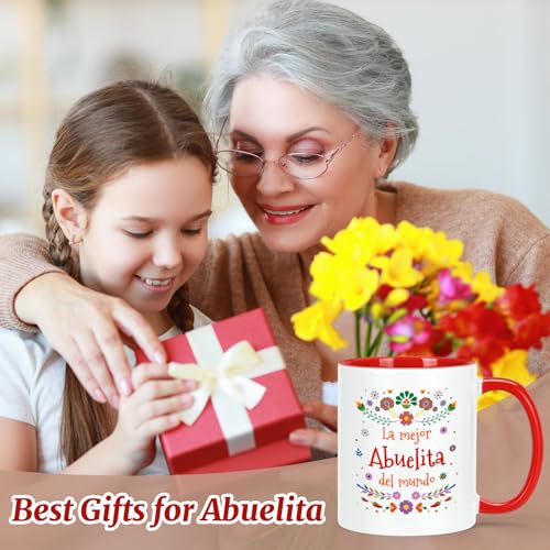Abuela Gifts 11oz Coffee Mug Red & White – La Mejor Abuelita Del Mundo